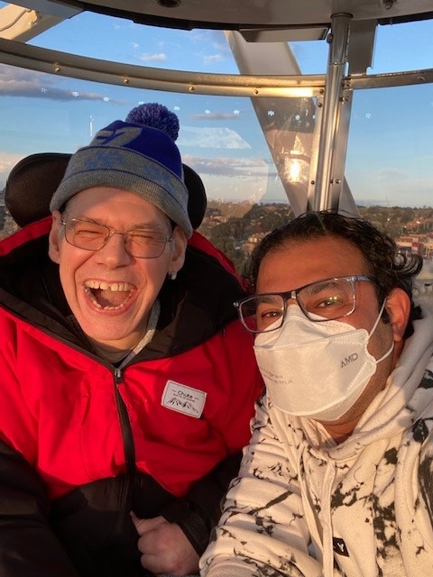 Scott and Ahmad on Ferris Wheel 